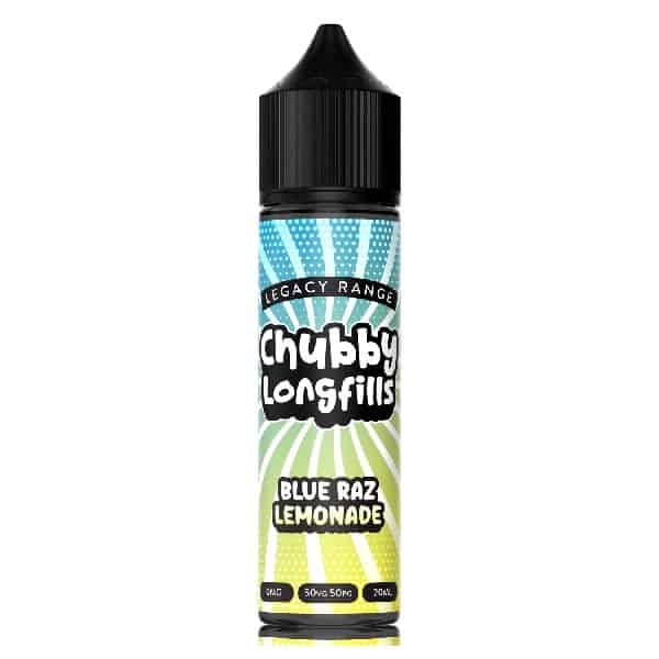 chubby legacy range long fill blue razor lemonade 20ml 60ml derbyshire vape