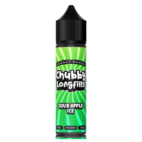 chubby legacy range long fill sour apple ice 20ml 60ml derbyshire vape