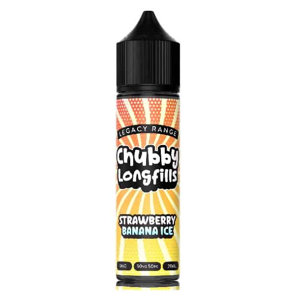 chubby legacy range long fill strawberry banana ice 20ml 60ml derbyshire vape