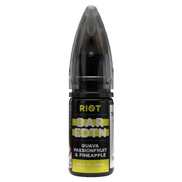 riot bar edtn guava passionfruit pineapple 10ml salt derbyshire vape