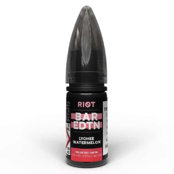 riot bar edtn lychee watermelon 10ml salt derbyshire vape