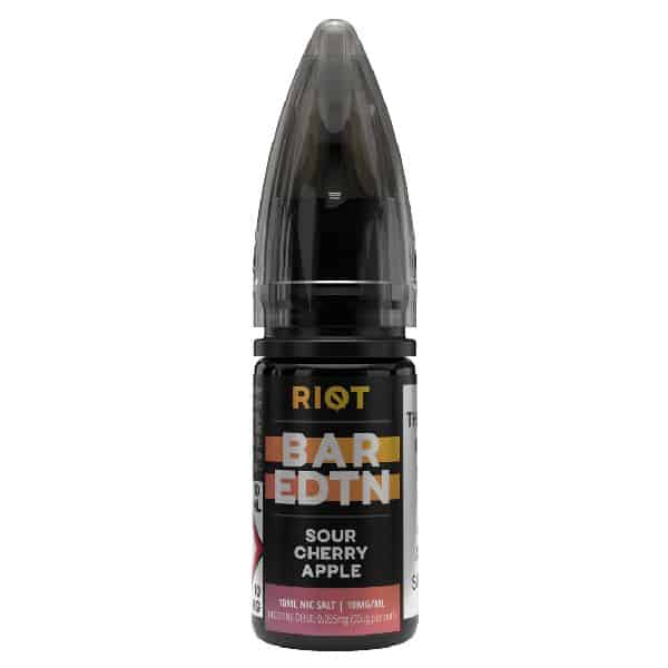 riot bar edtn sour cherry apple 10ml salt derbyshire vape