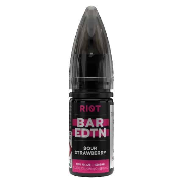 riot bar edtn sour strawberry 10ml salt derbyshire vape