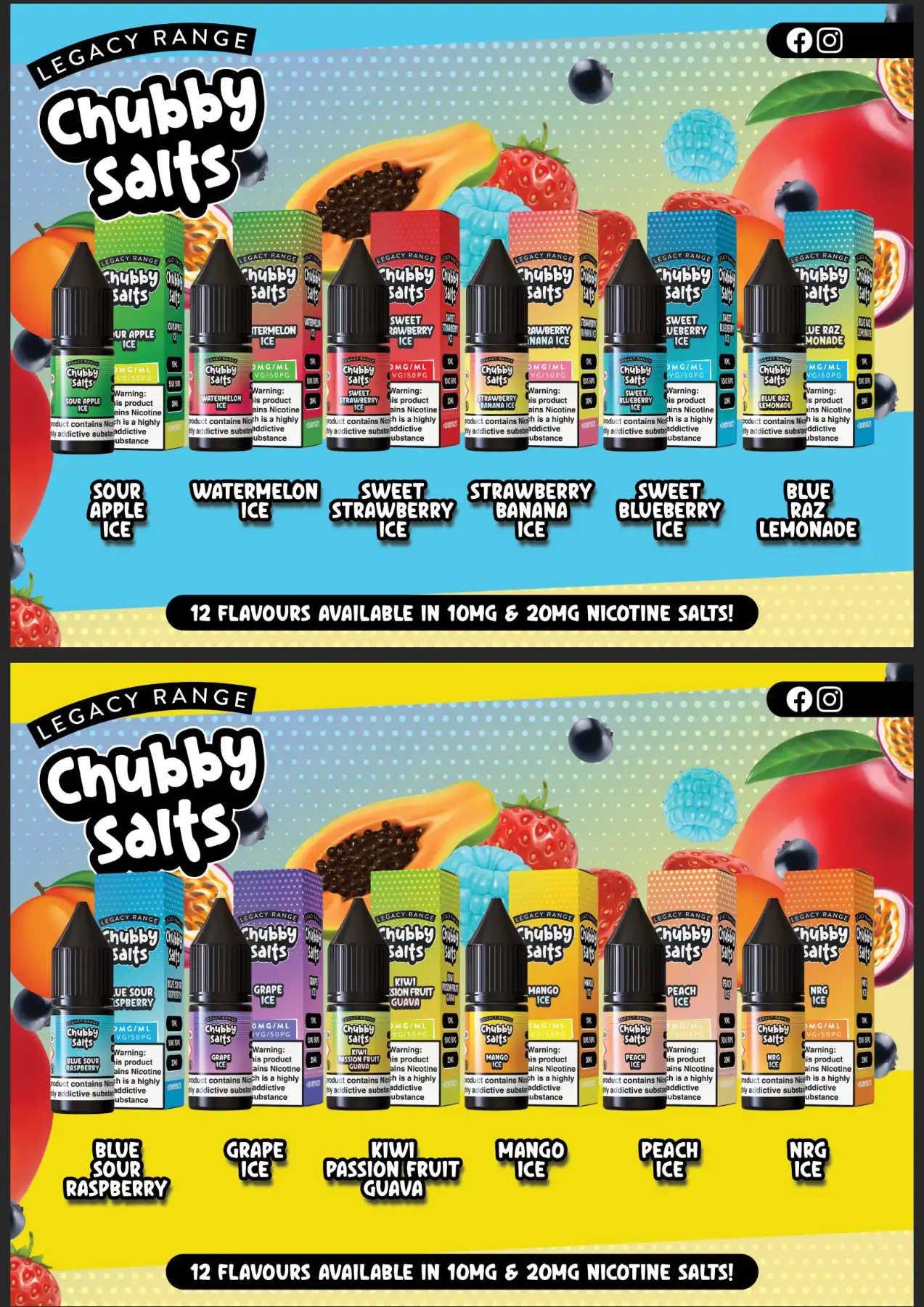 Chubby Salts Menu | Derbyshire Vape Ltd