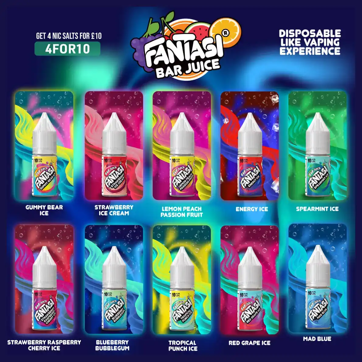 Fantasi Bar Salts | Derbyshire Vape Ltd